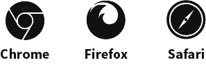 Three browser platforms of Chrome, Firefox, and Safari